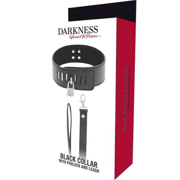Darkness - Bdsm-kaulus mustalla lukolla