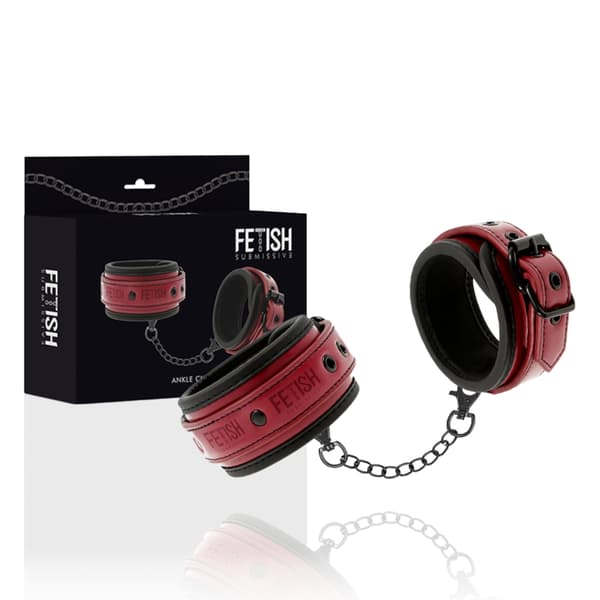 Fetish Submissive Dark Room - Vegaaniset nahkaiset nilkkakäsiraudat neopreenivuorella