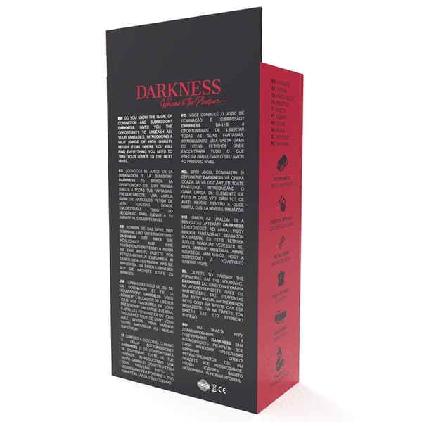Darkness - Justerbare ankelhåndjern i sort skinn med hengelås