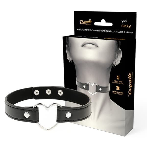 Coquette Chic Desire - Vegan Leather Halskjede Woman Heart Accessory