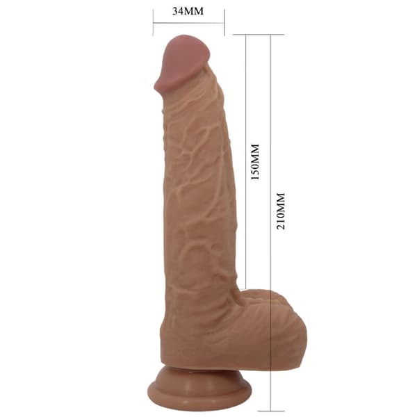 Pretty Love - Jonathan Silicone Dildo 3 tärinää + 3 lisäyksen mittaa kaukosäädin 21 cm