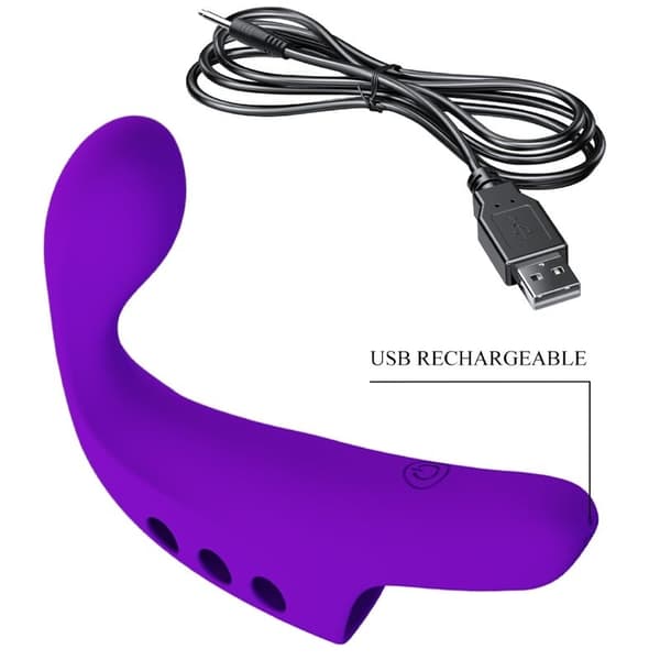 Pretty Love - Gorgon Purple oppladbar fingervibrator