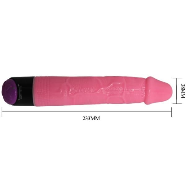 Baile - Värikäs Sex Realistic Vibrator Pinkki 23 cm