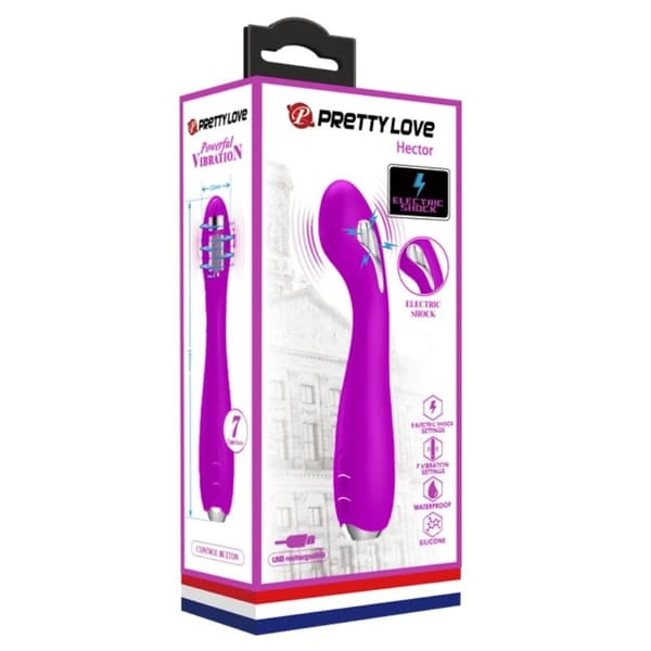 Pretty Love - Hector oppladbar elektrosjokkvibrator vanntett lilla
