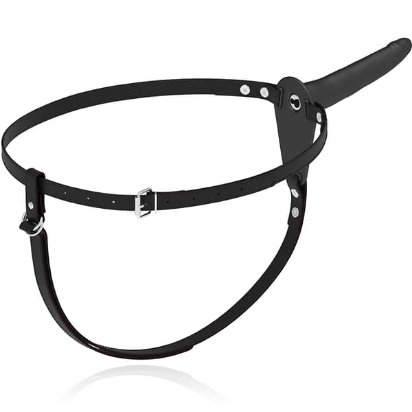 Fetish Submissive Harness - Svart Silikon Vibrator 15 Cm