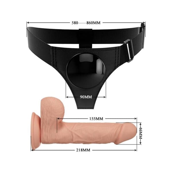 Pretty Love - Harness Briefs Universal Sele Med Dildo Jerry 21,8 Cm Naturlig