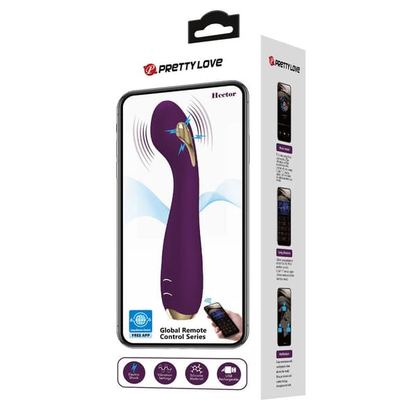 Pretty Love - Hector Electroshock Vibrator av App Control Purple