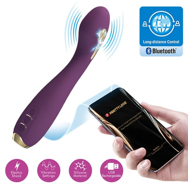 Pretty Love - Hector Electroshock Vibrator av App Control Purple