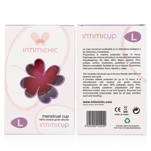 Intimichic - Menstruationskop medicinsk kvalitet silikone - størrelse L