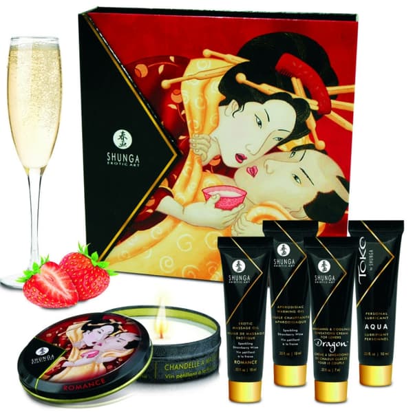 Shunga - Secret Geisha Jordbær og Cava Kit