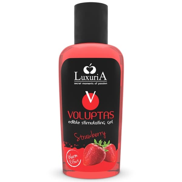 Intimateline Luxuria - Voluptas spiselig massasjegelvarmeeffekt - Jordbær 100 ml