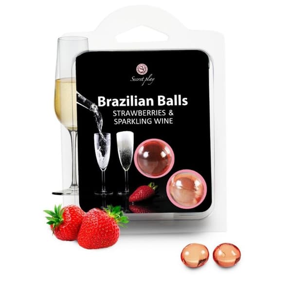 Secretplay - Sett med jordbær og champagne brasilianske baller