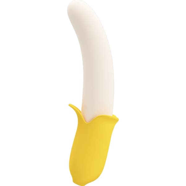 Pretty Love - Banana Geek Super Power 7 Vibrations Up&Down Silikone Sort