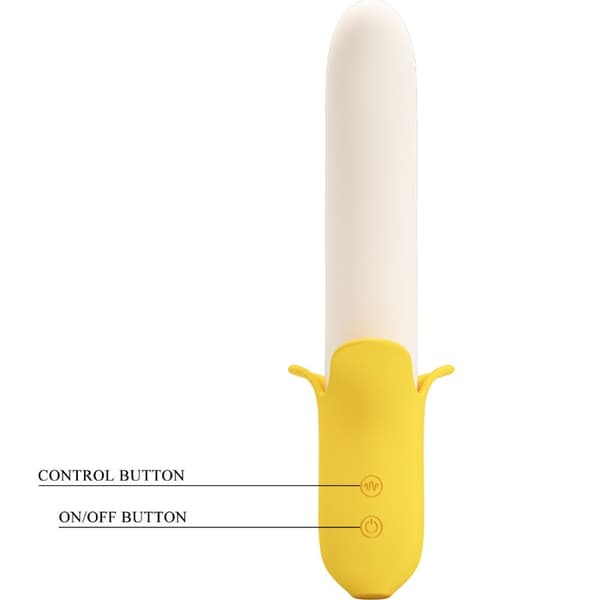 Pretty Love - Banana Geek Super Power 7 Vibrations Up&Down Silikone Sort