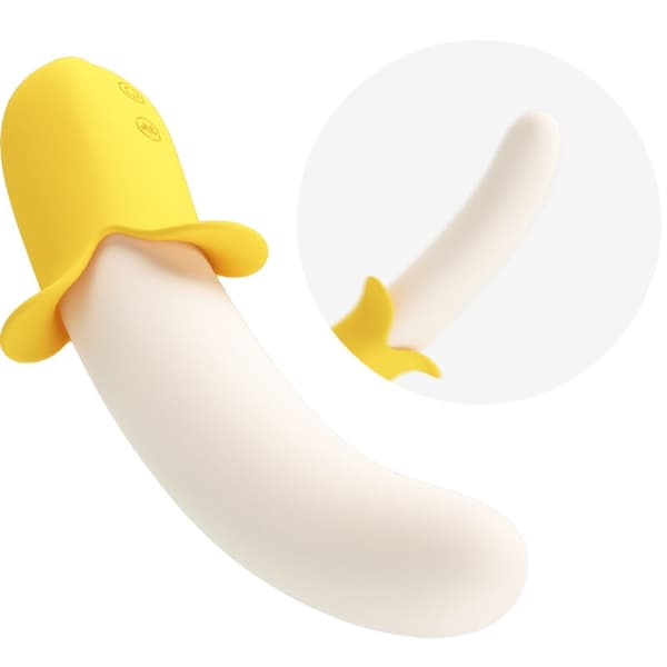 Pretty Love - Banana Geek Super Power 7 Vibrations Up&Down Silikone Sort