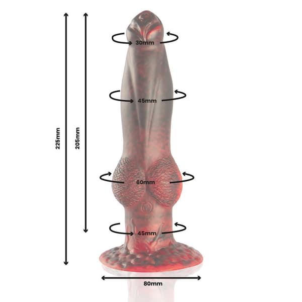 Epic - Prometheus Dildo Titan In Flames oppladbar fjernkontroll
