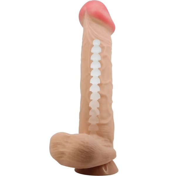 Pretty Love - Sliding Skin Series Realistisk dildo med glidande hud sugkopp Kött 26 Cm