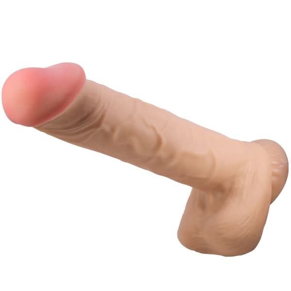 Pretty Love - Sliding Skin Series Realistisk dildo med glidande hud sugkopp Kött 26 Cm