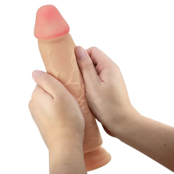 Pretty Love - Sliding Skin Series Realistisk dildo med glidende hud sugekop kød 23,4 Cm