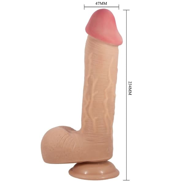 Pretty Love - Sliding Skin Series Realistisk dildo med glidende hud sugekop kød 23,4 Cm
