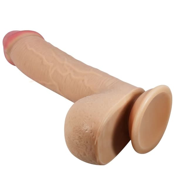 Pretty Love - Sliding Skin Series Realistisk dildo med glidende hud sugekop kød 23,4 Cm