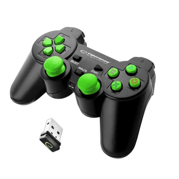 Esperanza Wireless Gamepad 2,4Ghz Ps3/Pc Usb Gladiator Sort/grøn