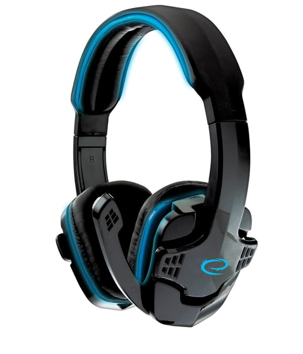 Esperanza stereohodetelefoner med mikrofon for spillere Raven Blue
