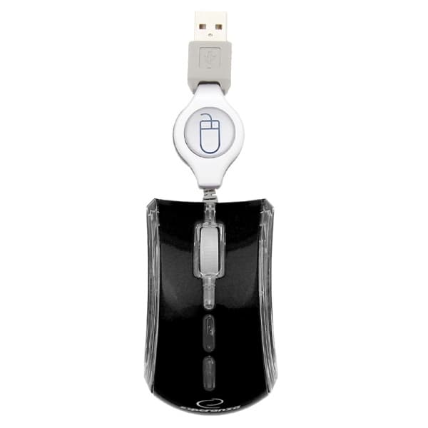 Esperanza Celaneo 3D kablet optisk mus usb med uttrekkbar kabel svart Sort