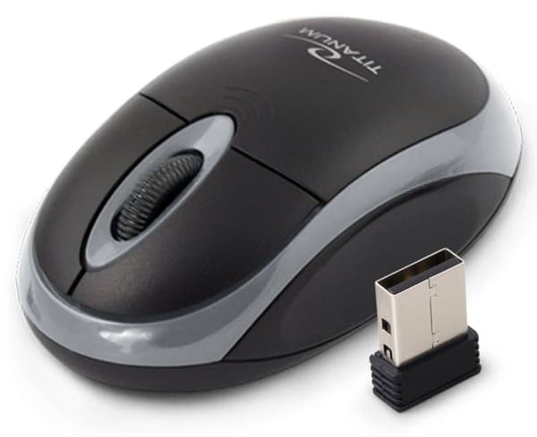 Titanum Trådløs 2,4Ghz Optisk Mus 3D Usb Vulturee Sort/Grå Sort, Grå