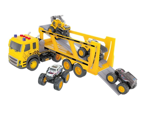 Junior Wheels Friction Trailer W. 4 Vehicles 1:12