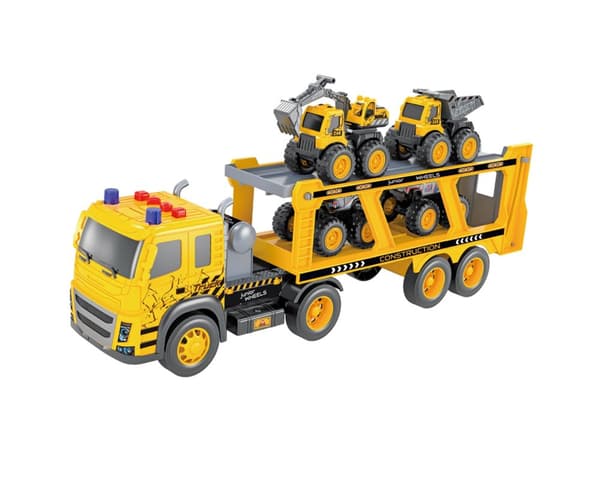 Junior Wheels Friction Trailer W. 4 Vehicles 1:12