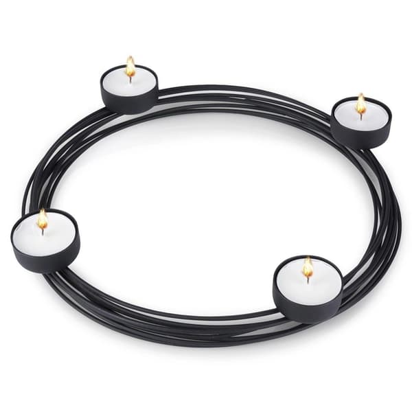 Elegant Svart Ljusstake för 4 Tealight - Industriell Stil