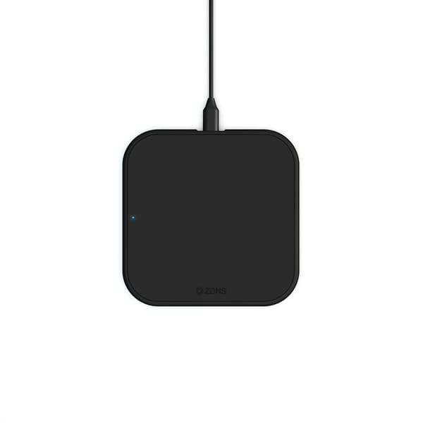 ZENS Essential Single Charger QI 10W Black 5mm Slim (Apple + Samsung QC) Sort