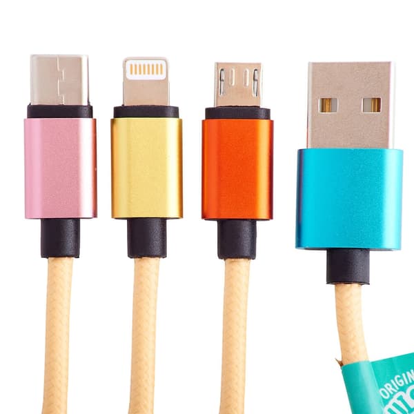 SQUISHMALLOWS Ladekabel 1,2m Leo 3in1 USB-C/Micro/Lightning