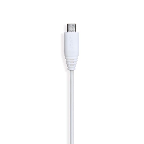 GEAR Ladekabel MicroUSB til USB-A 0,3 m hvit rund kabel