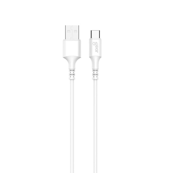 GEAR Laddkabel USB-A to USB-C 2.0 0.3m Vit Rund Kabel