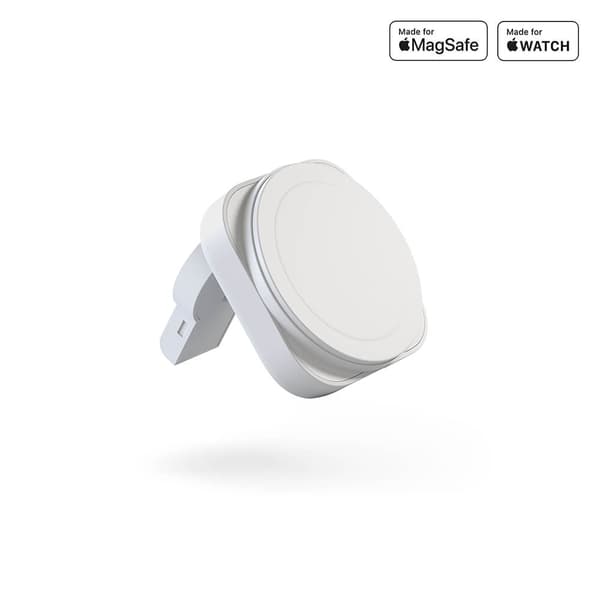 ZENS trådløs lader 2in1 magnetisk + klokke Hvit