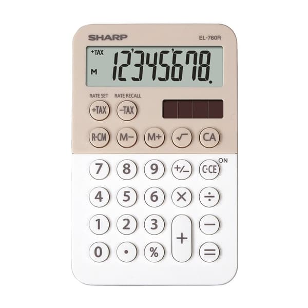 SHARP Lommeregner EL760RBLA Beige, Hvid