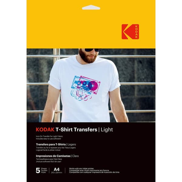 KODAK T-Shirt Transfers Light A4 x5kpl