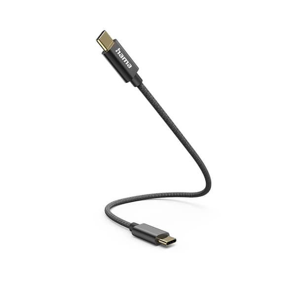 HAMA Ladekabel USB-C til USB-C 0,2m Svart
