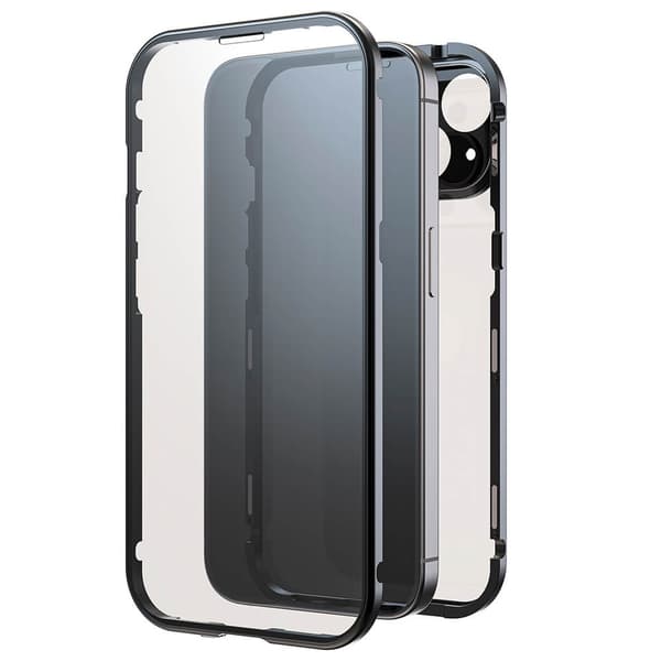 Black Rock 360° glassdeksel iPhone 15 Transp/Sort