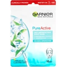 GARNIER - Skin Naturals Pure Active - Moisturizing textile mask against imperfections enriched with tea tree and salicylic acid 23.0g