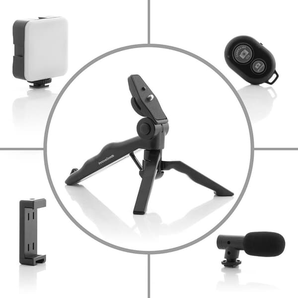 Vloggning Kit med ljus, mikrofon och fjärrkontroll Plodni InnovaGoods 6 Delar