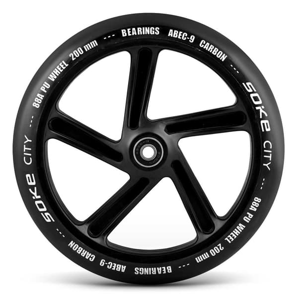 Stadsscooterhjul 200 mm Svarta 2-pack