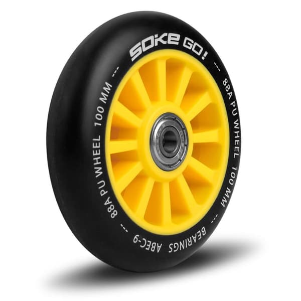 Gula hjul till sparkcykel 100 mm (2-pack)