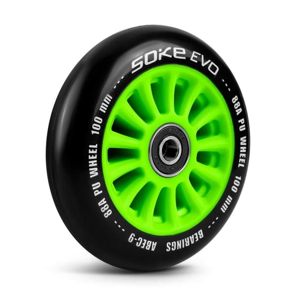 Gröna hjul till sparkcykel 100 mm, 2-pack