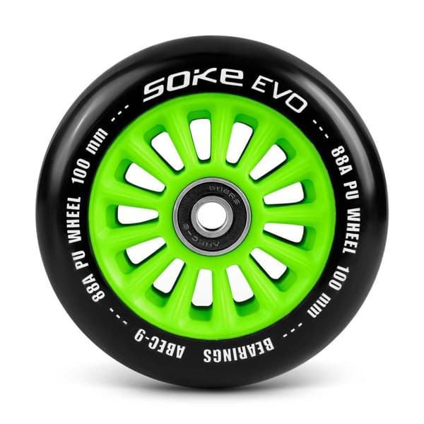 Gröna hjul till sparkcykel 100 mm, 2-pack