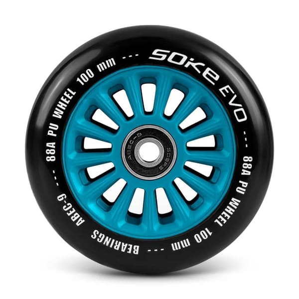 Blå hjul til sparkesykkel 100 mm, 2-pak