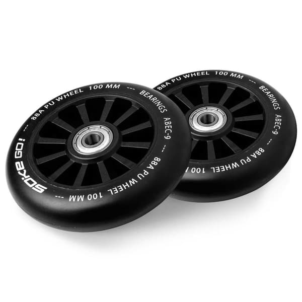 Sorte hjul til sparkesykkel 100 mm - 2 stk