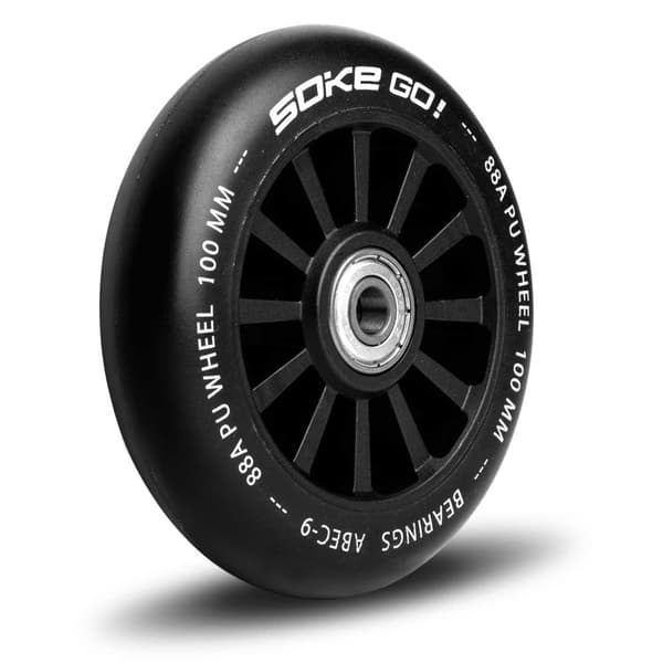 Sorte hjul til sparkesykkel 100 mm - 2 stk